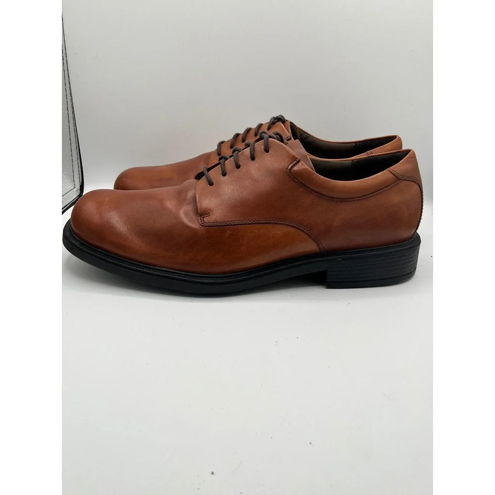 Rockport Dressports Men Sz 13W Tan Leather Derby Shoes Plain Toe Oxford CH3744